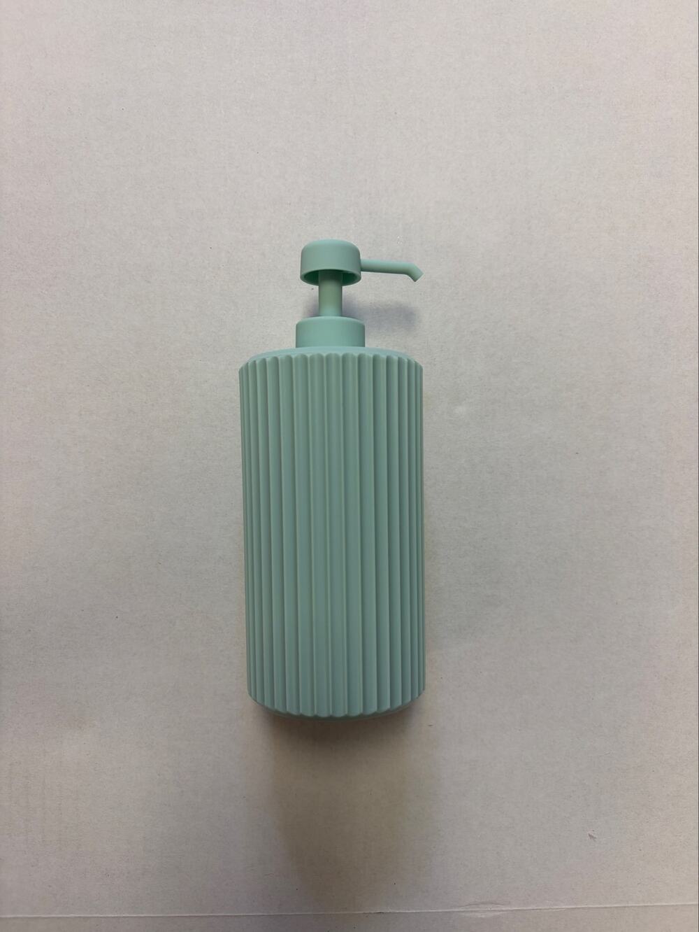 Mint Green Ribbed Soap Dispenser Pump Bathroom Kitchen Countertop